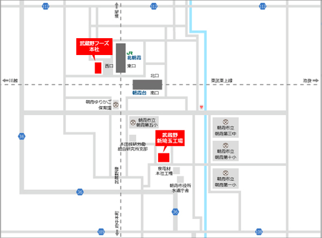 株式会社武蔵野フーズ | 株式会社武蔵野ホールディングス周辺地図
