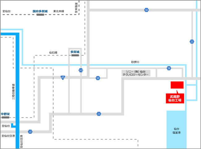 仙台工場 | 株式会社武蔵野周辺地図
